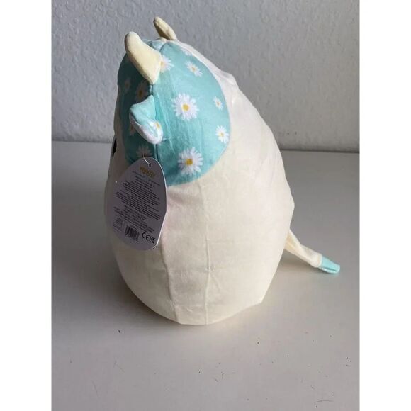 Squishmallows 2023 Easter 12" Belana the Cow Soft Plush With Daisies Daisy NEW - Picture 6 of 10